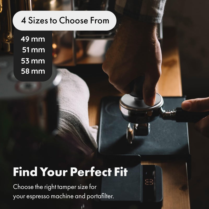 LuxHaus Espresso Tamper - 53mm Calibrated Coffee Tamper for Espresso Machine with Spring Loaded 100% Flat Stainless Steel Base - Image 4